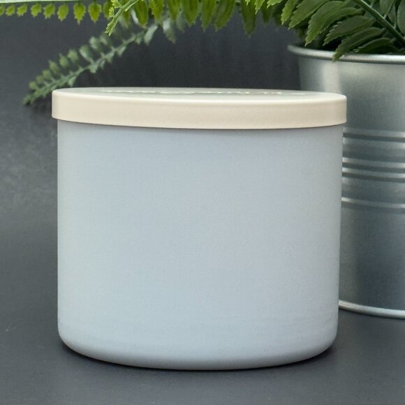 BBW Blue Verbena & Lime White Barn Bath & Body Works 3 Wick Candle - Picture 2 of 10